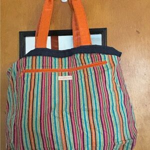 Colorful Striped Tote Bag